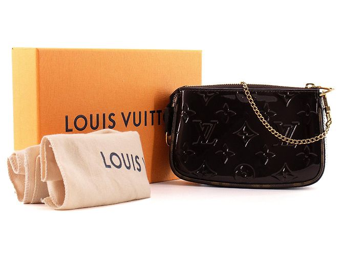 LOUIS VUITTON - Pochette Accesorio Mini Louis Vuitton en cuero charol burdeos - vista 8