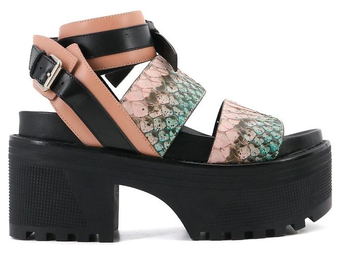 LOUIS VUITTON - Sandali Gamble Diva Louis Vuitton in pitone multicolore (T37) - vista 2