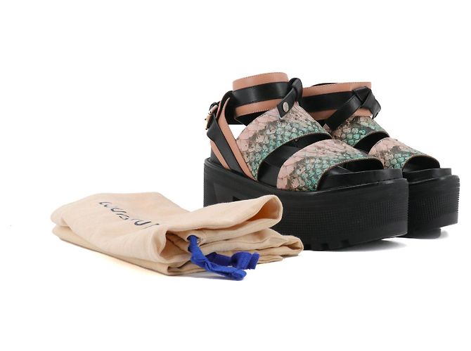 LOUIS VUITTON - Sandali Gamble Diva Louis Vuitton in pitone multicolore (T37) - vista 7