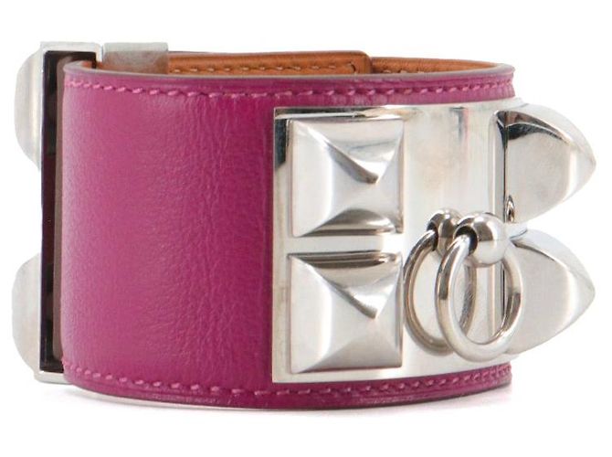 HERMÈS - Bracciale Collier de Chien di Hermès in pelle viola (T4) Porpora - vista 2