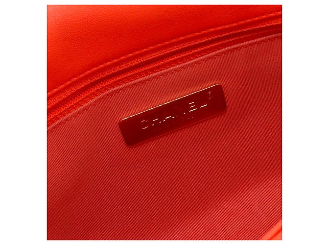 CHANEL - Borsa a spalla Chanel 19 in pelle arancione - vista 8