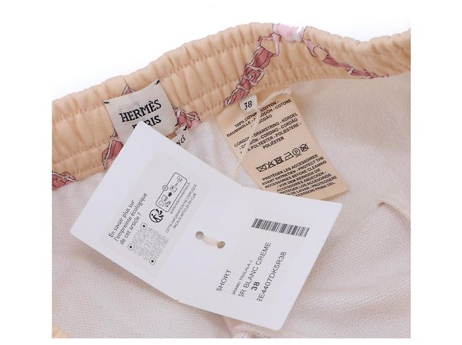 HERMÈS - Pantalones cortos Grandtralala Hermès en algodón beige (T38) - vista 4