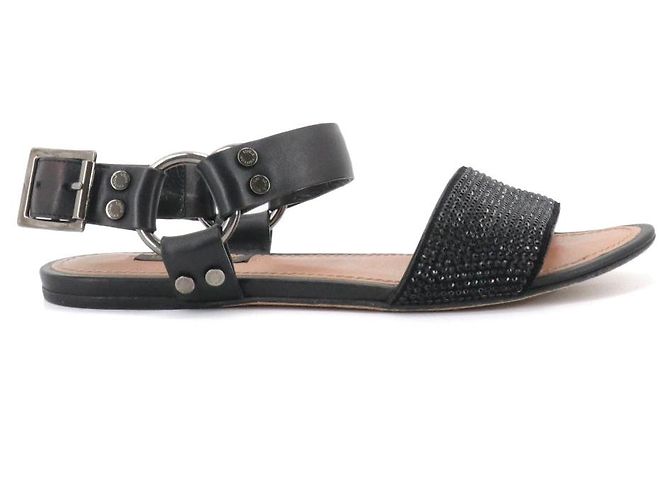 LOUIS VUITTON - Sandali Louis Vuitton in pelle nera (taglia 36) Nero - vista 2