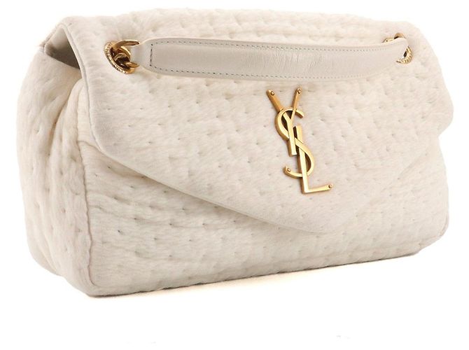 SAINT LAURENT - Borsa a spalla Calypso Saint Laurent in tela crema Bianco - vista 2
