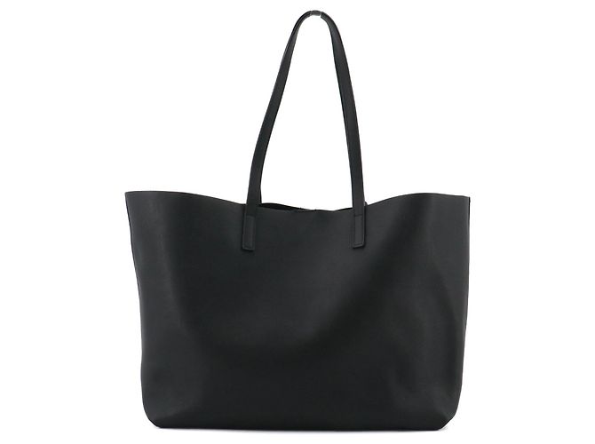 SAINT LAURENT - Borsa da shopping E/W Saint Laurent in pelle nera grana Nero - vista 3