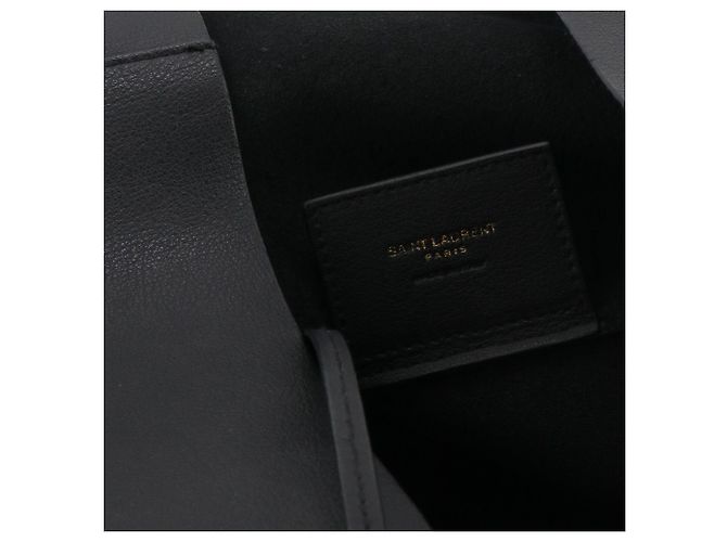 SAINT LAURENT - Borsa da shopping E/W Saint Laurent in pelle nera grana Nero - vista 8