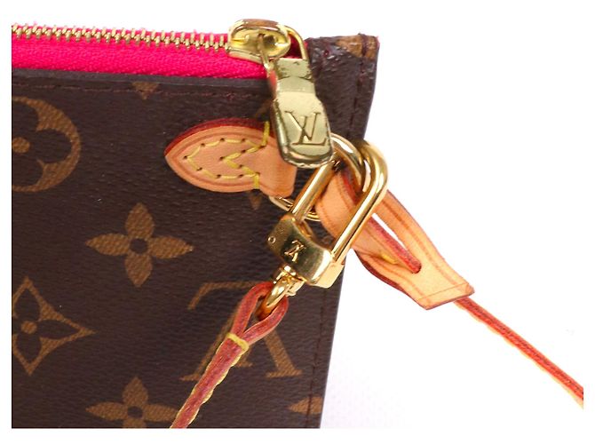 LOUIS VUITTON - Pochette Neverfull Louis Vuitton in tela monogrammata - vista 3