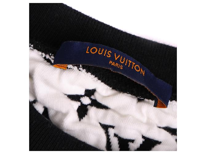 LOUIS VUITTON - Louis Vuitton schwarzer und weißer Baumwollpullover mit Monogramm (M) - Ansicht 2