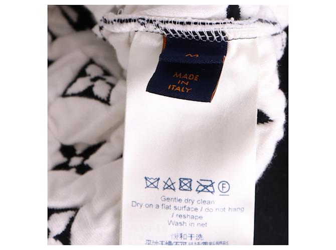 LOUIS VUITTON - Louis Vuitton schwarzer und weißer Baumwollpullover mit Monogramm (M) - Ansicht 3