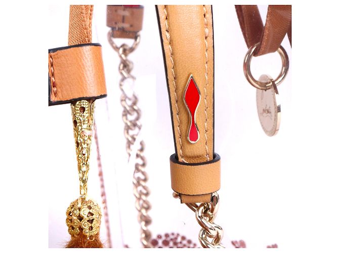 Christian Louboutin LOUBOUTIN - Borsa a spalla trasparente in plastica Louboutin Marie Jane Marrone - vista 2