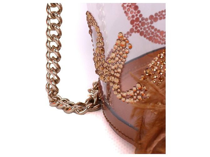 Christian Louboutin LOUBOUTIN - Borsa a spalla trasparente in plastica Louboutin Marie Jane Marrone - vista 4