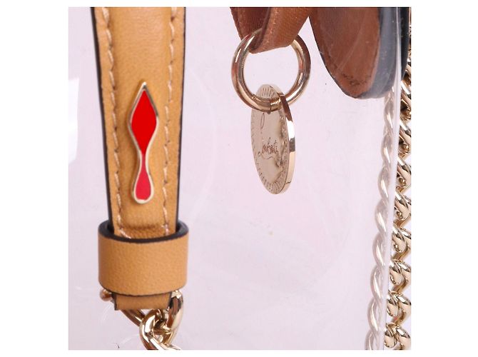Christian Louboutin LOUBOUTIN - Borsa a spalla trasparente in plastica Louboutin Marie Jane Marrone - vista 5
