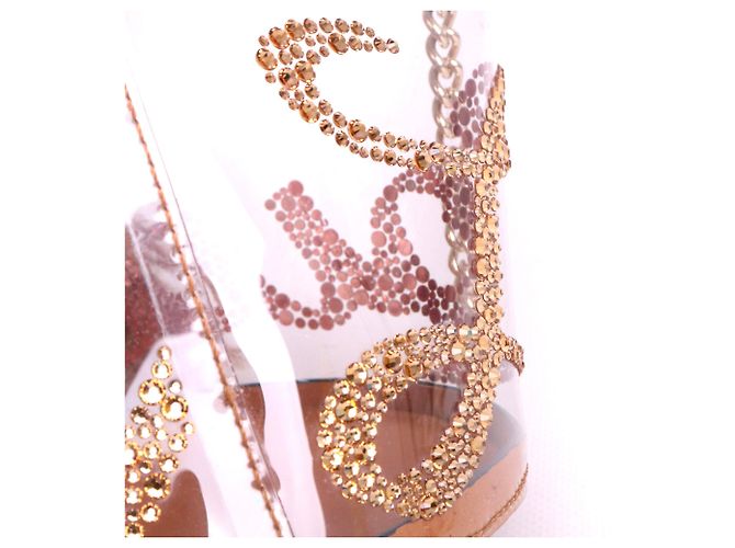 Christian Louboutin LOUBOUTIN - Borsa a spalla trasparente in plastica Louboutin Marie Jane Marrone - vista 6