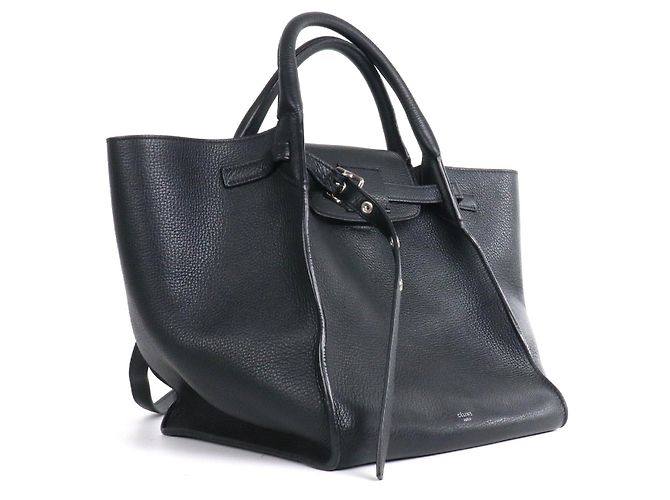 CELINE - Borsa a mano Céline Big Bag in pelle nera grana Nero - vista 2