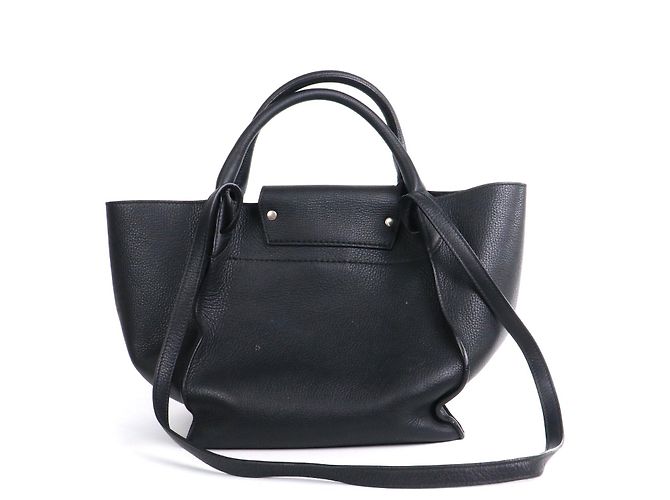 CELINE - Borsa a mano Céline Big Bag in pelle nera grana Nero - vista 3