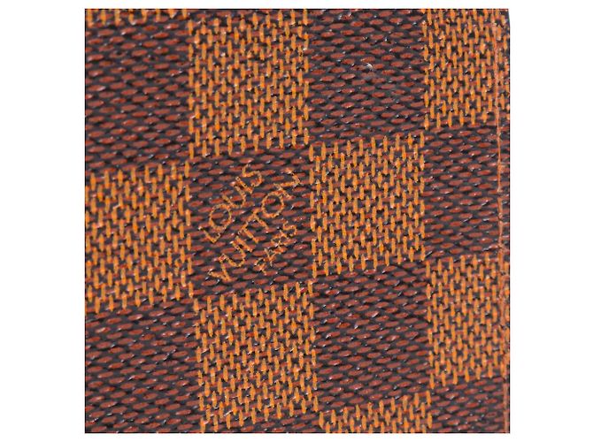 LOUIS VUITTON - Louis Vuitton Trésor Geldbörse aus schwarzem Schachbrett-Canvas Braun - Ansicht 5