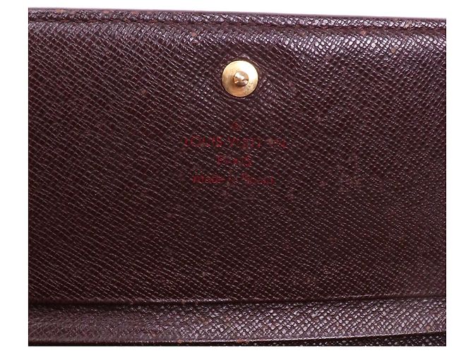 LOUIS VUITTON - Louis Vuitton Trésor Geldbörse aus schwarzem Schachbrett-Canvas Braun - Ansicht 7