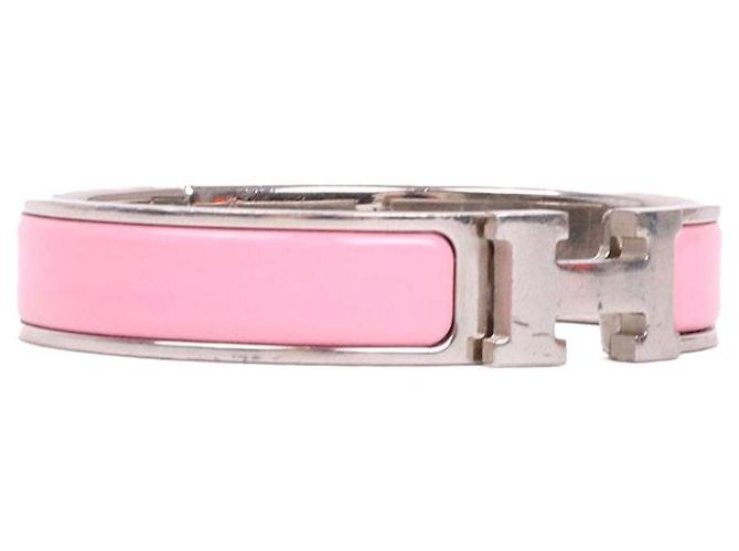 HERMÈS - Bracciale Clic H Hermès in smalto rosa (T0) - vista 2
