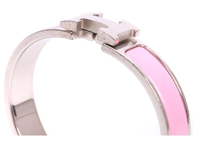 HERMÈS - Bracciale Clic H Hermès in smalto rosa (T0) - vista 4