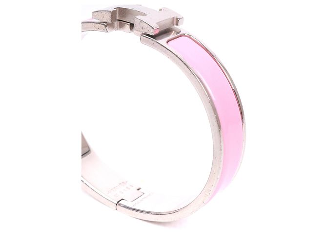 HERMÈS - Bracciale Clic H Hermès in smalto rosa (T0) - vista 5