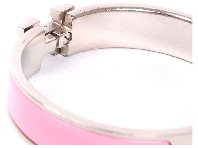 HERMÈS - Bracciale Clic H Hermès in smalto rosa (T0) - vista 6