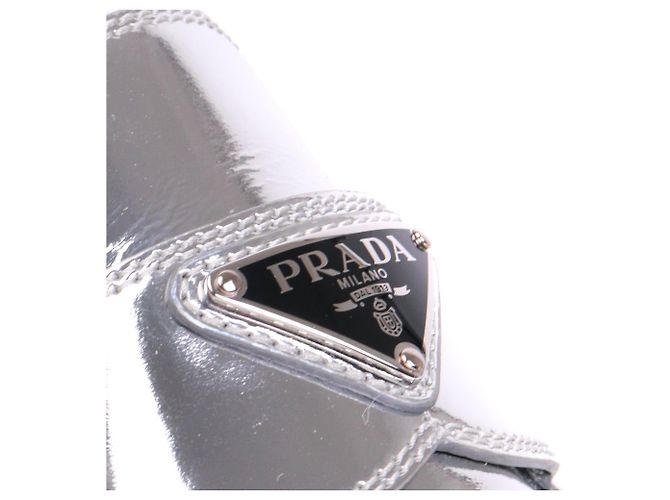 PRADA - Prada Chocolate loafers in silver leather (T36) Argento - vista 3