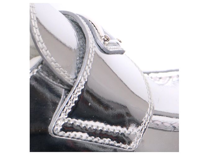 PRADA - Prada Chocolate loafers in silver leather (T36) Argento - vista 4