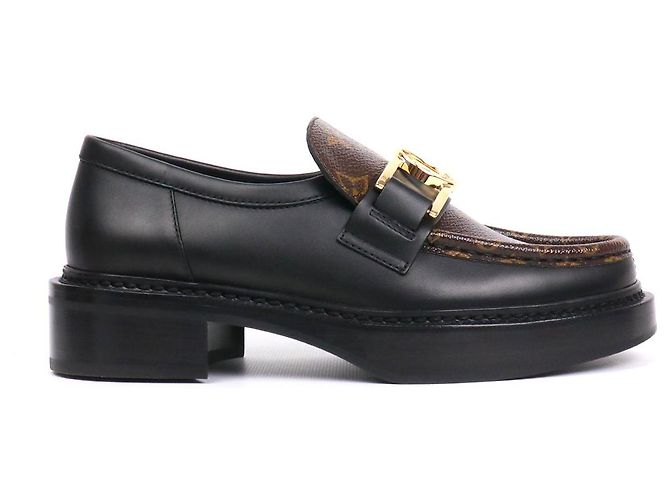 LOUIS VUITTON - Mocassino Louis Vuitton Academy in pelle nera (Taglia 36) Nero - vista 2