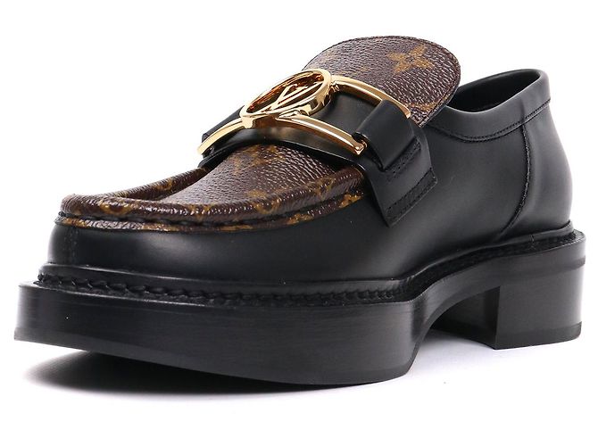 LOUIS VUITTON - Mocassino Louis Vuitton Academy in pelle nera (Taglia 36) Nero - vista 4