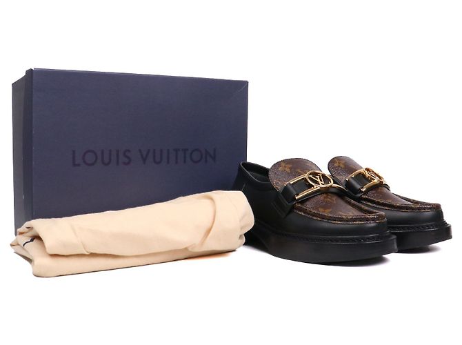 LOUIS VUITTON - Mocassino Louis Vuitton Academy in pelle nera (Taglia 36) Nero - vista 9