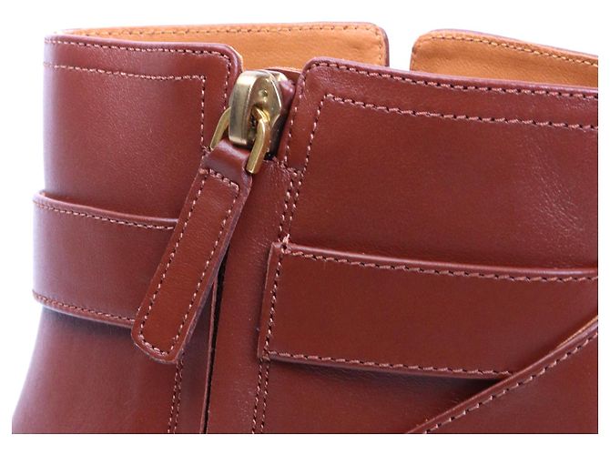 CHLOÉ - Botines Marcie con hebilla en cuero marrón (T41) Castaño - vista 5