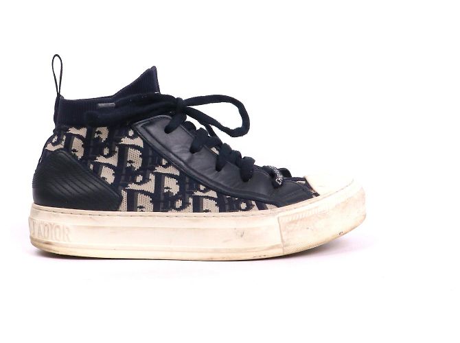 DIOR - Baskets Walk'n'dior Dior en maille bleu marine (T36) - vue 2
