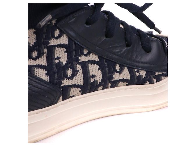DIOR - Baskets Walk'n'dior Dior en maille bleu marine (T36) - vue 3