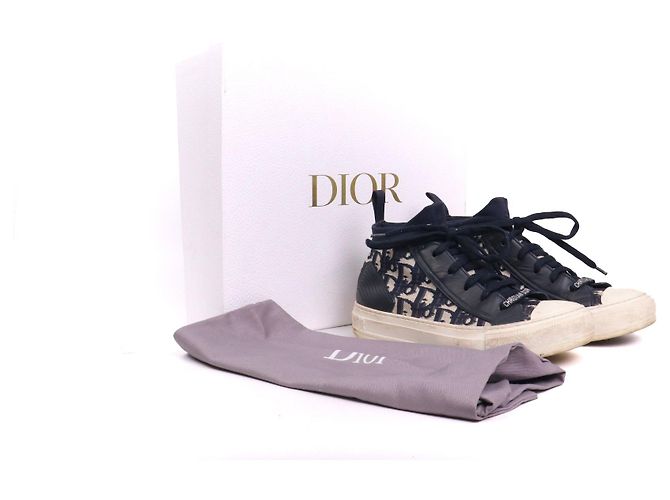 DIOR - Baskets Walk'n'dior Dior en maille bleu marine (T36) - vue 6