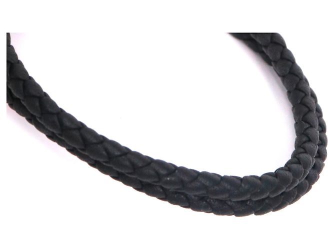 HERMÈS - Bracciale Roulis a doppio giro in pelle intrecciata nera (T1) - vista 3