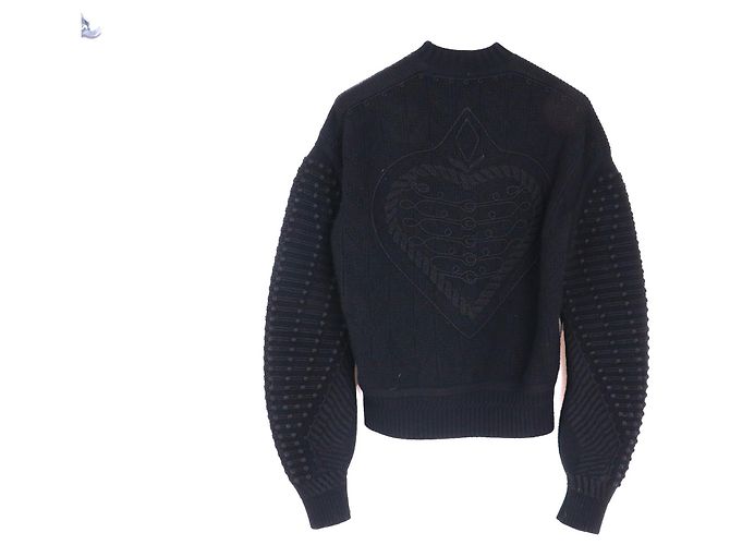 HERMÈS - Hermès Twillaine Pullover aus schwarzer Seide und Wolle (Größe 34) - Ansicht 2