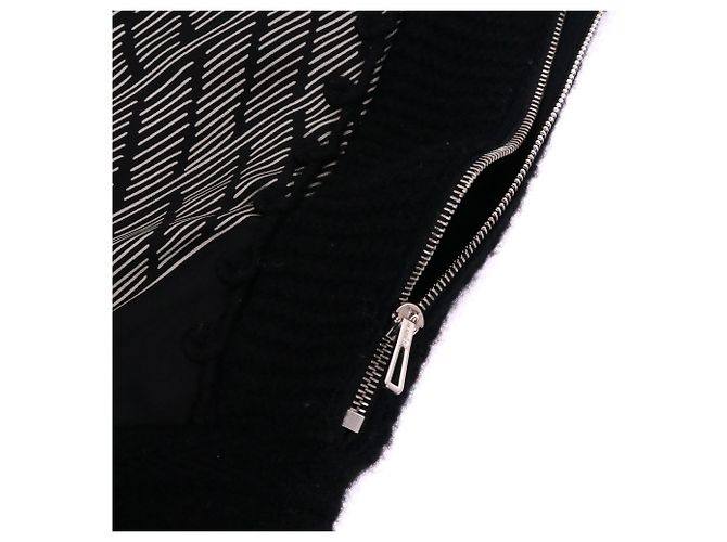 HERMÈS - Hermès Twillaine Pullover aus schwarzer Seide und Wolle (Größe 34) - Ansicht 5