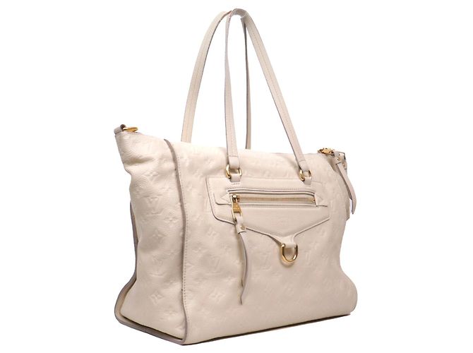 LOUIS VUITTON - Borsa Lumineuse Louis Vuitton in pelle empreinte beige - vista 2