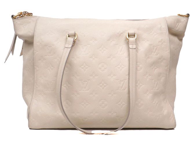 LOUIS VUITTON - Borsa Lumineuse Louis Vuitton in pelle empreinte beige - vista 3