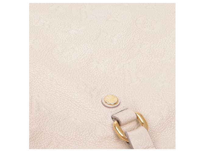 LOUIS VUITTON - Borsa Lumineuse Louis Vuitton in pelle empreinte beige - vista 5