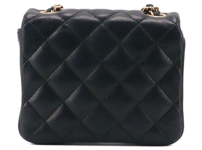 CHANEL - Chanel Classic/Timeless micro shoulder bag in black smooth leather - view 3
