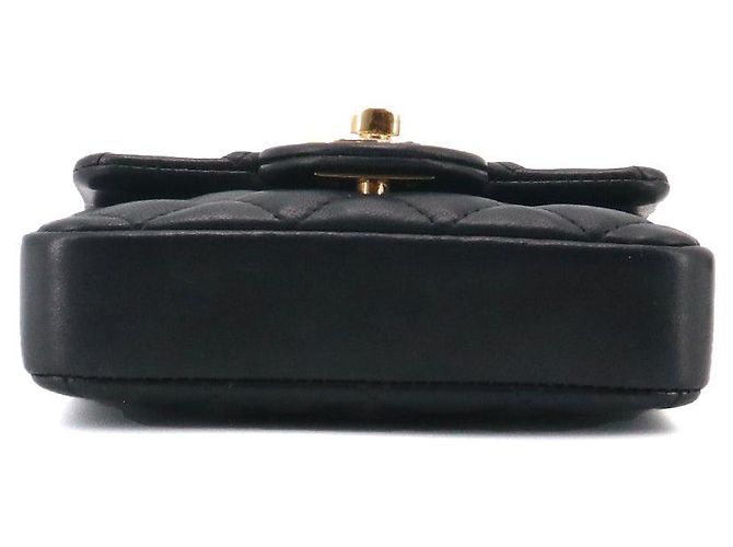 CHANEL - Chanel Classic/Timeless micro shoulder bag in black smooth leather - view 4