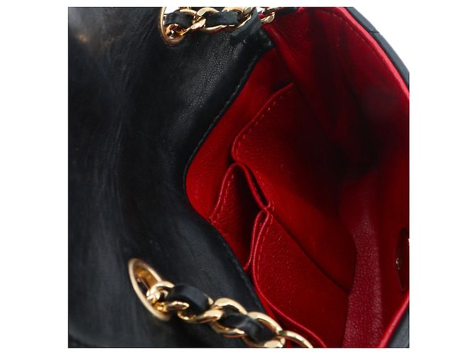 CHANEL - Chanel Classic/Timeless micro shoulder bag in black smooth leather - view 9