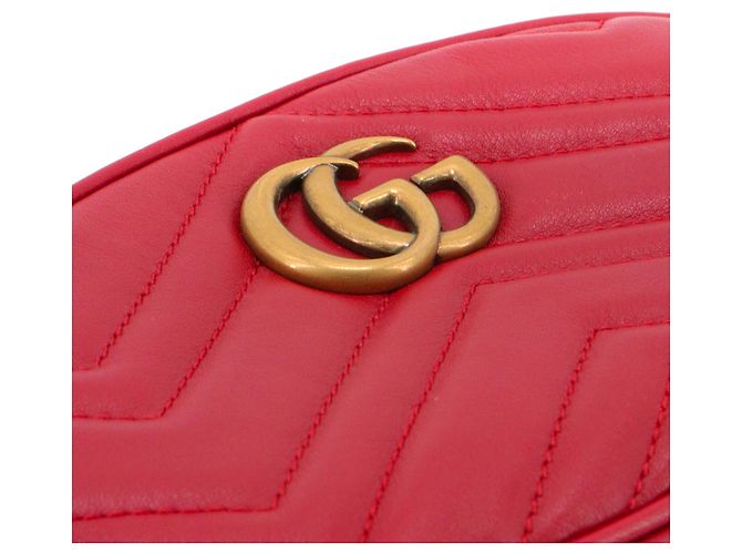 GUCCI - Marsupio Gucci GG Marmont in pelle rossa a zigzag - vista 5