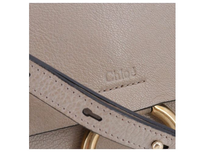 CHLOÉ - Borsa a spalla Chloé Faye PM in pelle grigia taupe Grigio - vista 4