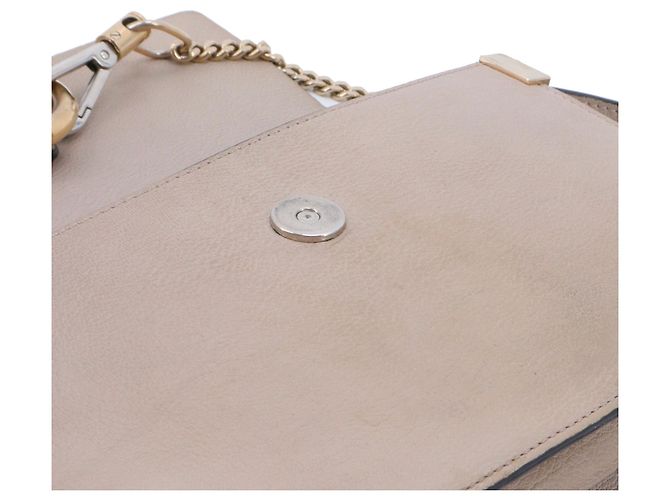 CHLOÉ - Borsa a spalla Chloé Faye PM in pelle grigia taupe Grigio - vista 7