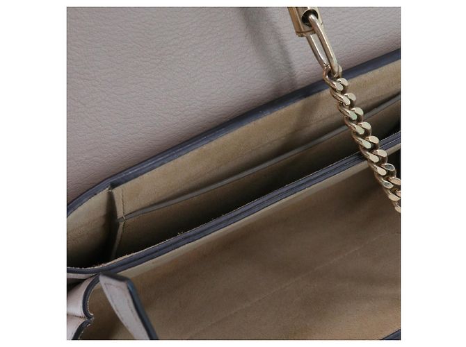 CHLOÉ - Borsa a spalla Chloé Faye PM in pelle grigia taupe Grigio - vista 8