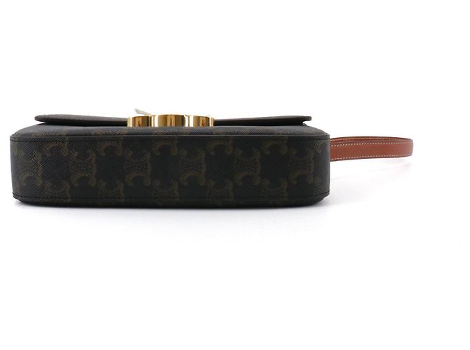 Céline CELINE - Claude Celine Schultertasche aus beschichtetem Monogramm-Triomphe-Canvas Braun - Ansicht 3