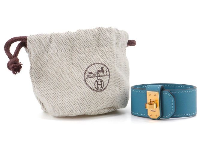 HERMÈS - Bracciale Kelly Twist PM Hermès in pelle blu - vista 6