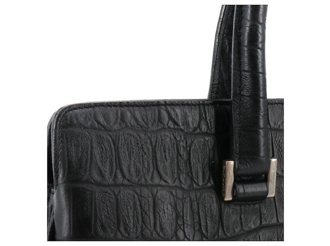SAINT LAURENT - Borsa Saint Laurent Trois Clous in pelle nera con stampa coccodrillo Nero - vista 6
